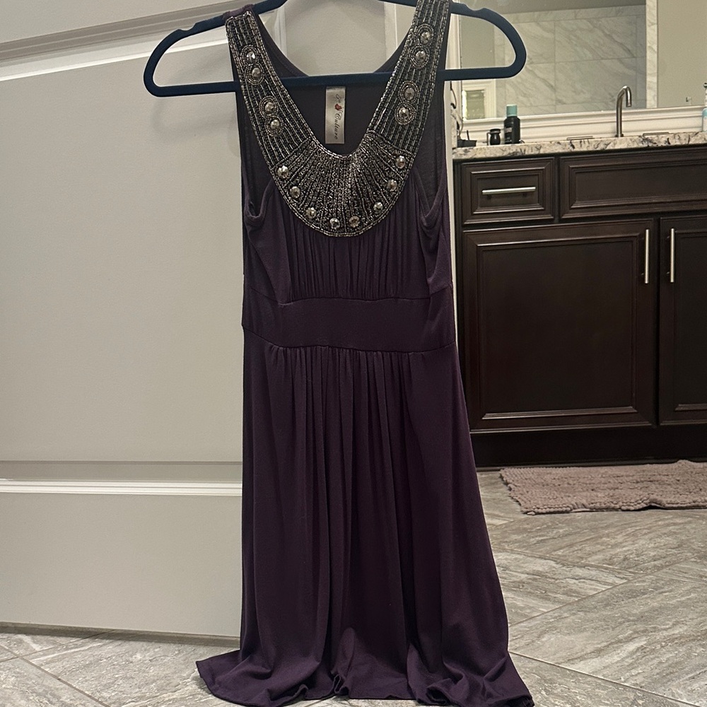 Beaded Purple Halter Dress from Rosie True S